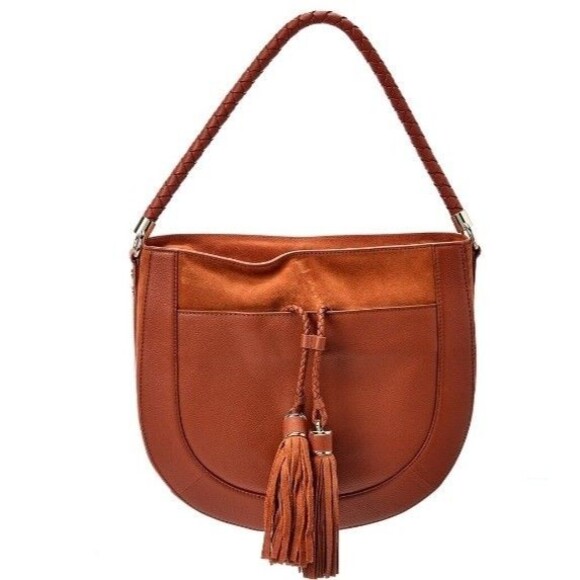 Ted Baker PARCIA Braided handle Leather Burnt Sienna Bohemian Large Hobo Bag - Picture 1 of 12